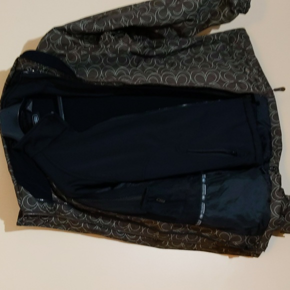 Wetskins|Brown Rain Utility Jacket With Clover Pattern, Inner Removable Jacket - Picture 5 of 17